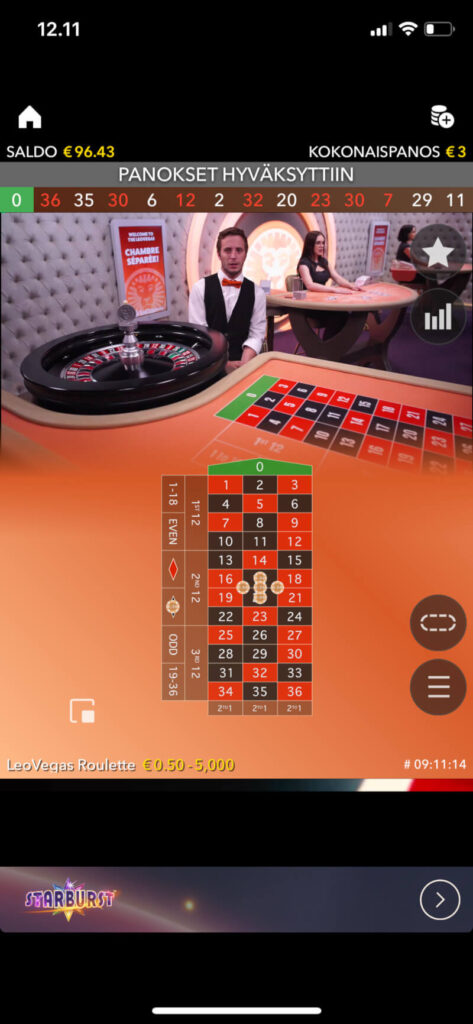 LeoVegas mobiili ruletti