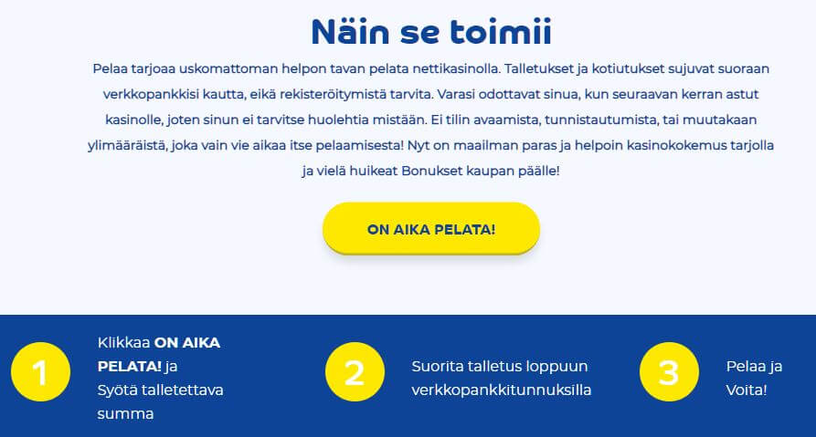 pelaa casino talleta ilman rekisteröitymistä