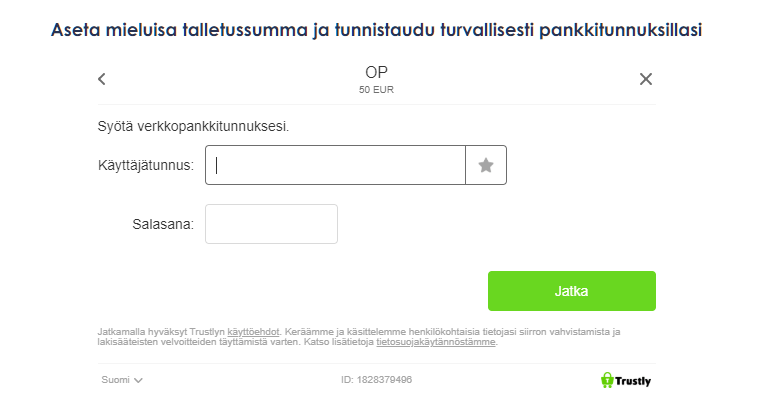 Trustly verkkopankkimaksu