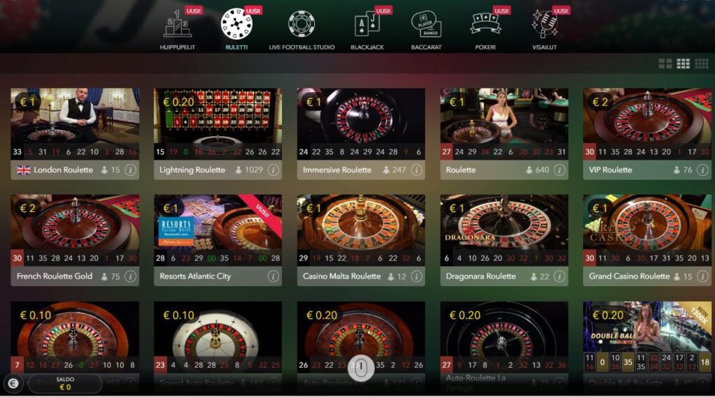 suomikasino.comin live casino ruletti