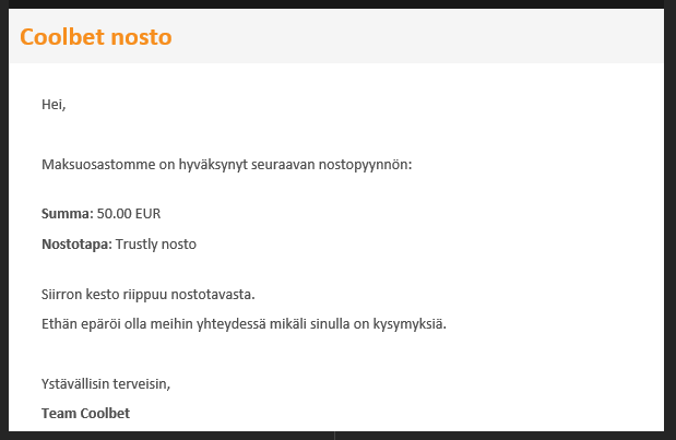 coolbet kotiutus