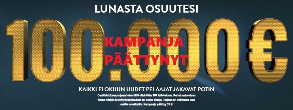 ilmaista pelirahaa kampanja