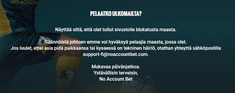 no account bet suomi