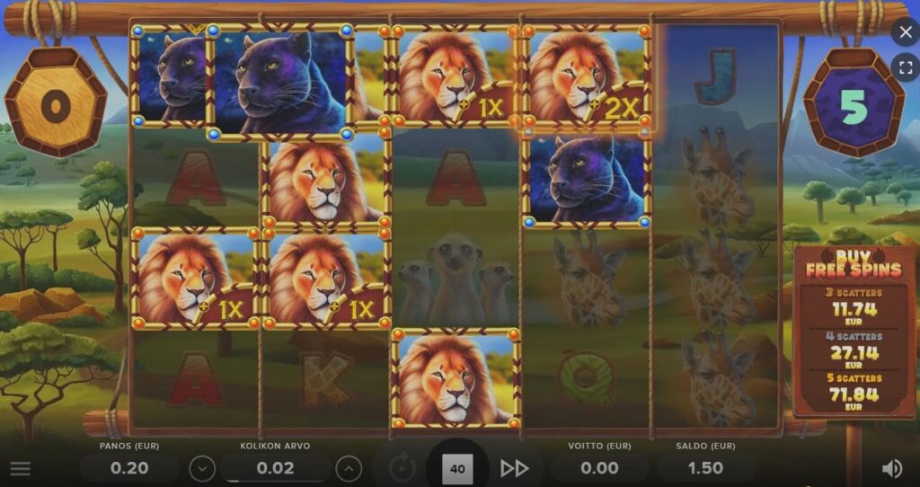 netent serengeti kings kolikkopeli