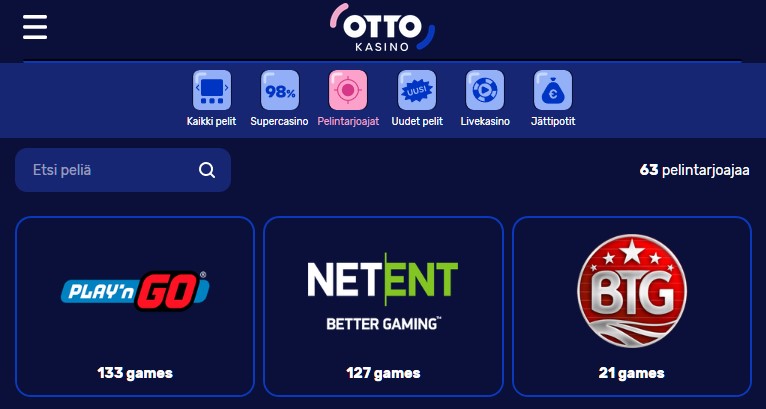 uusin otto kasino pelivalikoima