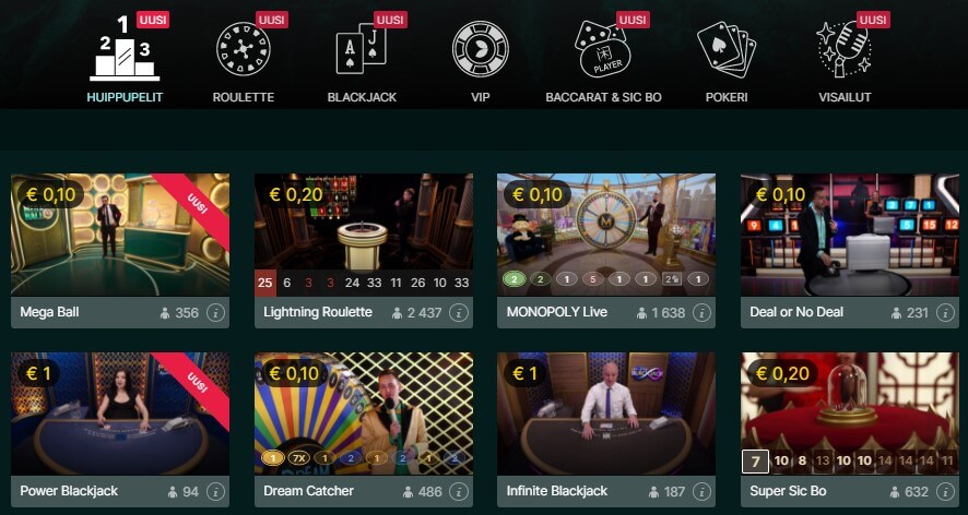 livecasino peliaula